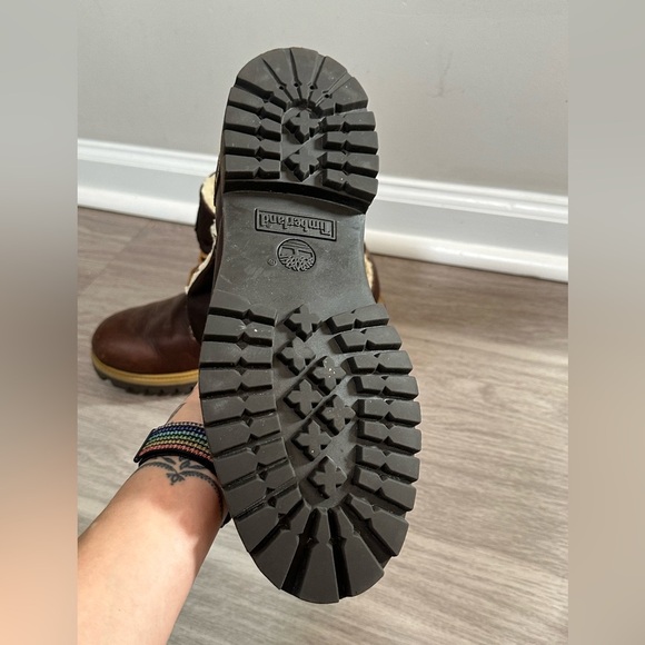 Timberland Men’s sherpa fleece lined Size 10.5 Dark Oiled Brown leatherEUC - Picture 7 of 10